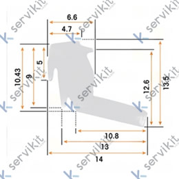 Burlete tapa envasadora 3000mm