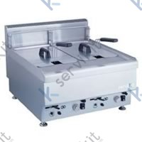 freidora a gas sobremesa 8+8l con grifo vaciado