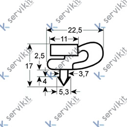 Burlete magnético enc=600x1550mm negro