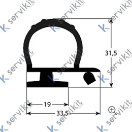 Junta para cámaras frigoríficas perfil 9979 UE 6 m negro