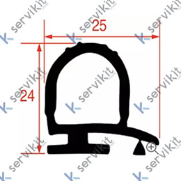 Junta para cámaras frigoríficas perfil 9980 UE 6 m negro