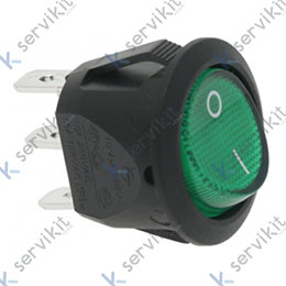Interruptor verde 20mm 230v bipolar para armario