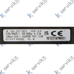 Motor ventilador 18w 230v 50/60hz 2600rpm