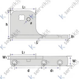 Soporte para bisagra inferior derecho estrella