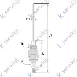 Bujía encendido piezoeléctrica 611 horno Dobra