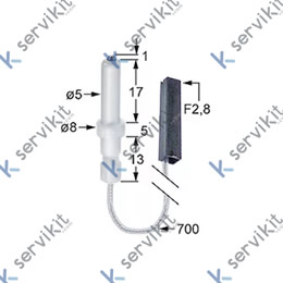 Bujía Encendido Ø5x36mm CABLE=700mm