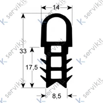 Burlete puerta horno Convotherm 625x485mm od6.10