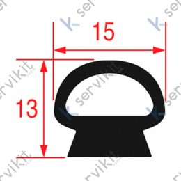 Burlete silicona 15d con cola 1metro horno salva