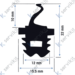 Burlete para puerta horno Dobra 15.5x22mm (1 metro)