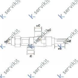 Grifo gas Pel 21S eje Ø8x6.5mm L=22mm