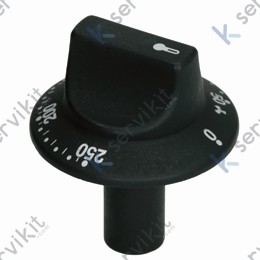 Mando negro Ø60mm 50-250c 6x4.6mm horno Smeg