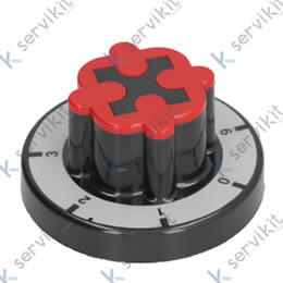 pomo interruptor 7 posiciones ø 70mm eje ø 6x4,6mm parte plana arriba negro