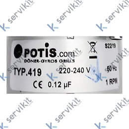 Motor asador gyros reductor 1rpm 50hz 230v