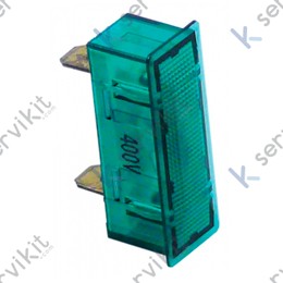 Piloto verde 33x11mm 380v freidora Repagas