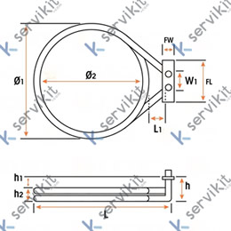 Resistencia para horno Dobra 1760w 230v