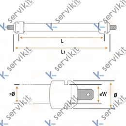 Resistencia cuarzo tostador de pan 230v 400w 380mm