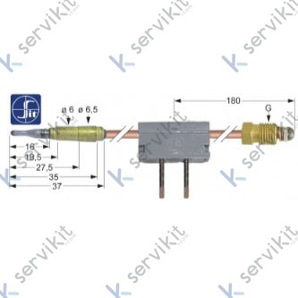 Termopar interrumpido m9x1 400mm para freidora