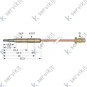 Termopar con interruptor m9x1 500mm para freidora