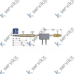 termopar SIT con interruptor M9x1 L 320mm clavija ø6,0mm conexión para soldadura