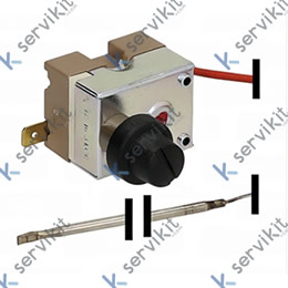 Termostato seguridad 318°c 16a sonda ø3x137mm