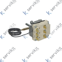 Termóstato T máx 340 °C 3 polos 3NO 16 A sonda ø 6 mm sonda L 75 mm capilar 870 mm