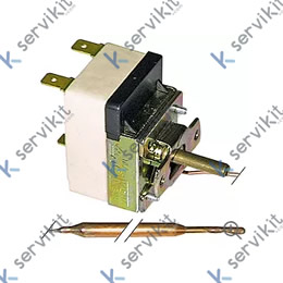Termóstato T máx 90 °C 1 polos 1CO 16 A sonda ø 6 mm sonda L 94 mm capilar 1600 mm