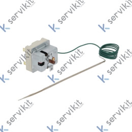 Termostato de seguridad temp. desconexión 350°C 2 polos NC 20A sonda ø 3mm sonda L 187mm
