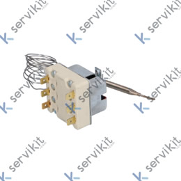 termostato de seguridad temp. desconexión 360°C 3 polos 3NC 2x20/1x0,5A sonda ø 6mm sonda L 79mm