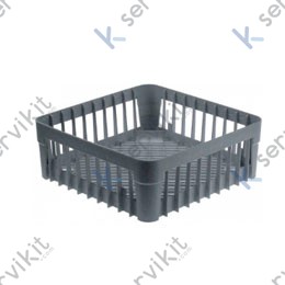 Cesta vasos lavavajillas 400x400x150mm angular pvc