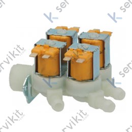 Electroválvula 4 vías lavavajillas 24v dc 3-4 Ø10mm