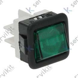 Interruptor lavavajillas verde 230v 25x25mm