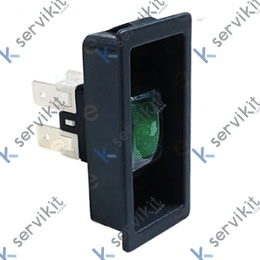 Interruptor verde 22x45mm 230v jolly