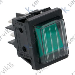 Pulsador verde con funda 30x22mm 230v