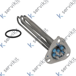 Resistencia 4500 W 230 V L 285 mm brida 3 orificios empalme M4 tubo ø 6,3 mm