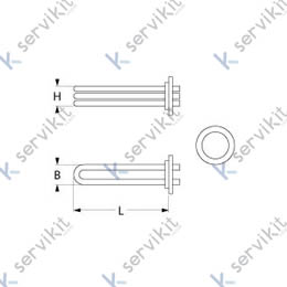 Resistencia calderín lavavajillas Fagor 2800w 230v 270mm