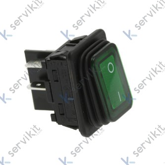 Interruptor verde 30x22mm 230v 10a