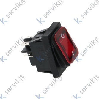 Interruptor rojo 230v 10a 30x22mm