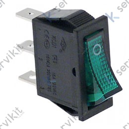 Interruptor verde unipolar 230v 16a 30x11mm (2 uds)