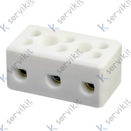 Regleta Cerámica 3 Polos 8mm² 16A Ø2.5mm