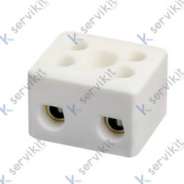 Regleta Cerámica 2 Polos 8mm² 16A Ø2.5mm