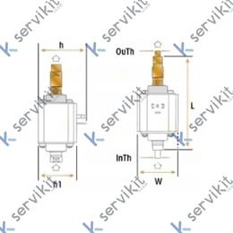 Medidas Bomba vibratoria 230v 70w 13bar 40l-h Fluid-O-Tech