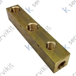 Distribuidor agua 130x25x25mm 1/4"H 3/8"H