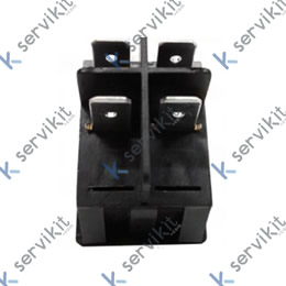 Interruptor negro 230v bipolar 30x22mm (2unds) conexiones