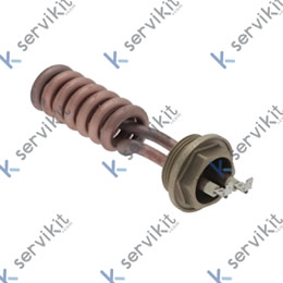 Resistencia 2000 W 230 V L 145 mm brida roscada empalme M4 rosca 1¼" tubo ø 8,3 mm espirales 1